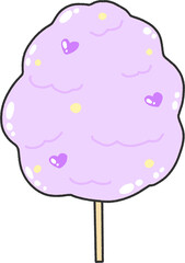 Lavender Cotton Candy Carnival Treat Illustration