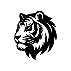 Tiger head simple black vector logo icon