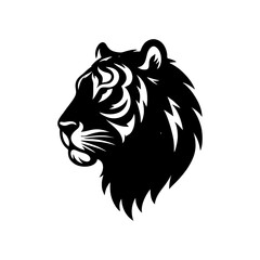 Tiger head simple black vector logo icon