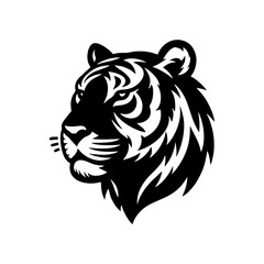 Tiger head simple black vector logo icon