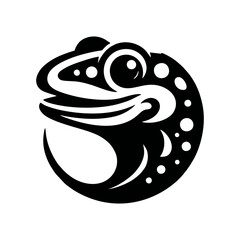 Simple black vector logo icon of gecko head