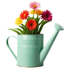 watering can with flowers