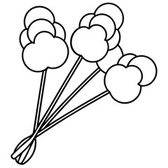 Cotton swabs line art vector