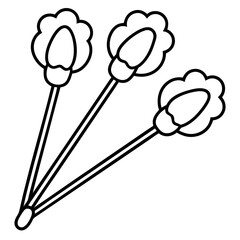 Cotton swabs line art vector
