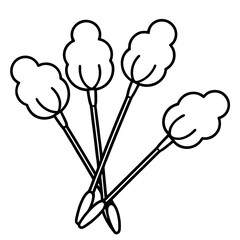 Cotton swabs line art vector
