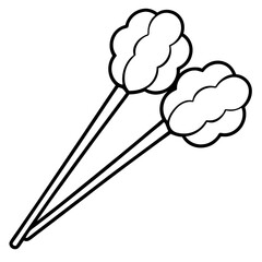 Cotton swabs line art vector