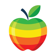 apple logo with rainbow stripes.