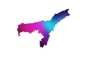 gradient icon of assam map png, assam india map transparent png