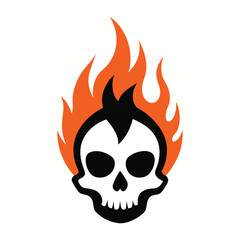 Burning skull and crossbones: a fiery symbol of danger and death Burning skull and crossbones a fiery symbol of danger and death