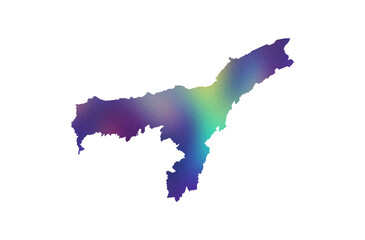 gradient icon of assam map png, assam india map transparent png