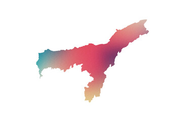 gradient icon of assam map png, assam india map transparent png