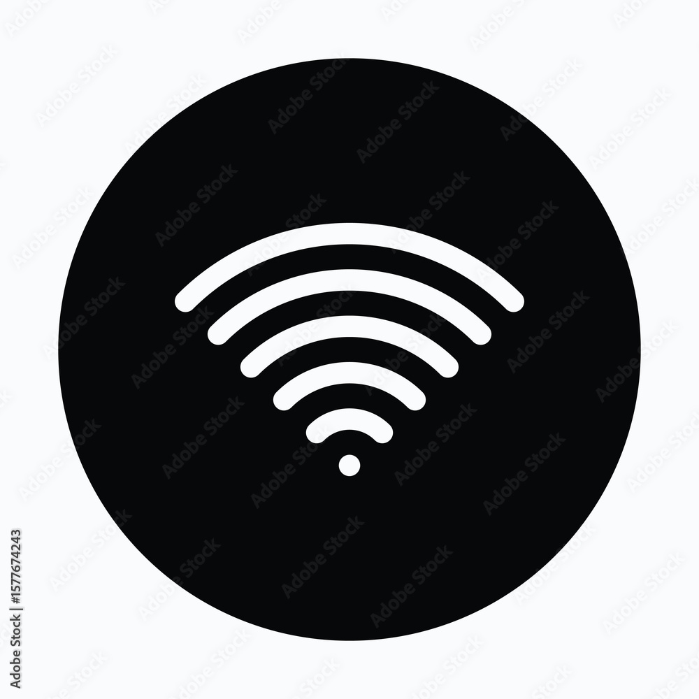 Poster wi fi circular icon for user interface, isolated vector icon.