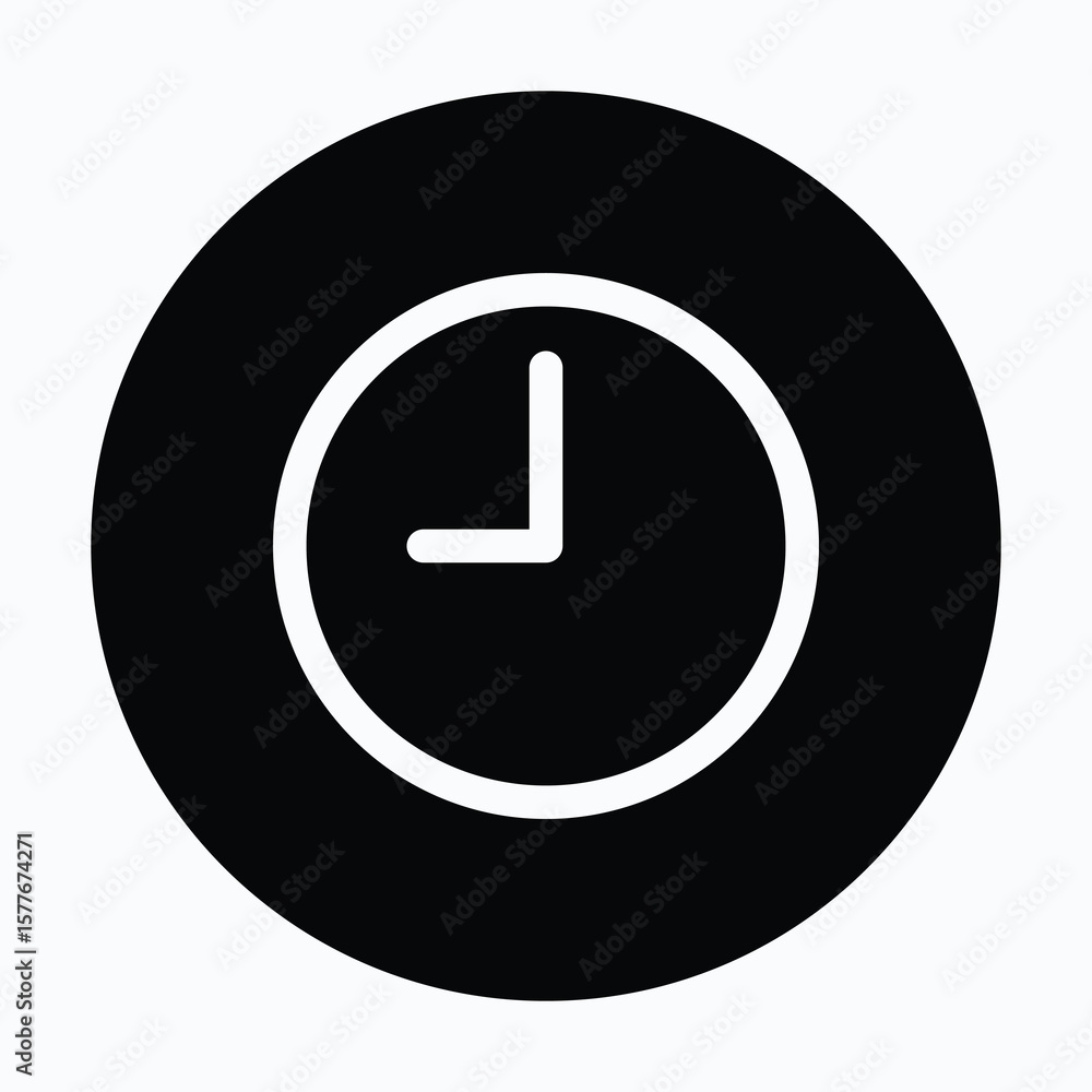Poster clock circular icon for user interface, isolated vector icon.