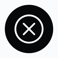 Obraz premium Cross Circular Icon For User Interface, Isolated Vector Icon.