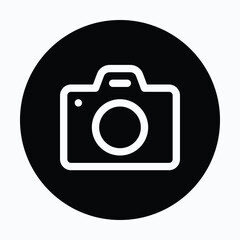 Camera Circular Icon For User Interface, Isolated Vector Icon.