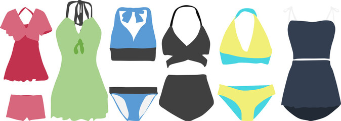 水着のイラストセット