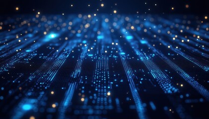 Obraz premium Modern Hi-Tech Digital Technology With Dark Blue Pattern: Abstract Internet Communication And Future Science Techno For