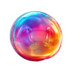 Luminous Orb Abstract Glass Sphere Glowing Spectrum Holographic Bubble on transparent background