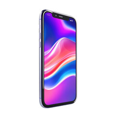 Modern smartphone technology digital device mobile phone mockup trendy on transparent background