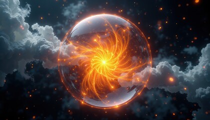 Obraz premium Abstract swirling energy in cosmic sphere