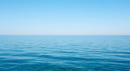 Fototapeta premium Serene Ocean Horizon Peaceful Blue Sky Summer Seascape