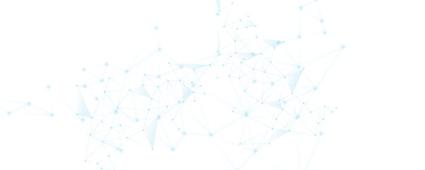 Abstract white blue digital technology futuristic communication high tech concept background. Technology dots lines connect network background.	