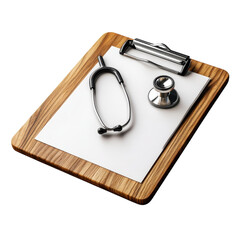 Medical Clipboard Still Life Doctor s Stethoscope Examination Paperwork on on transparent background