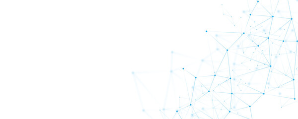 Abstract white blue digital technology futuristic communication high tech concept background. Technology dots lines connect network background.	