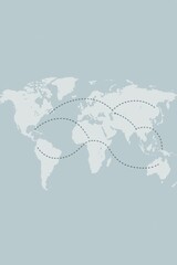 free trade agreement concept. World map with dotted connections illustrating global networks.