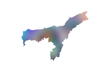 gradient icon of assam map png, assam india map transparent png