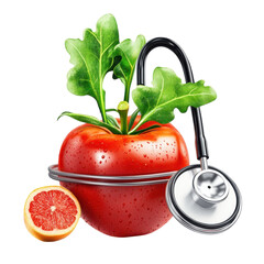 Holistic Health Still Life Nutritional Therapy Wellness and Healthy Diet on transparent background