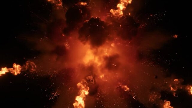 Explosion sur un fond noir