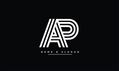 Obraz premium AP, PA, A, P Abstract Letters Logo Monogram