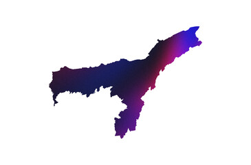 gradient icon of assam map png, assam india map transparent png 