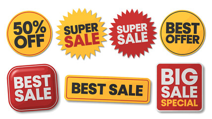 Vibrant and eye catching set of six abstract geometric shapes