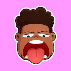 Cartoon Face with Tongue Out Funny and Expressive Character Emoji