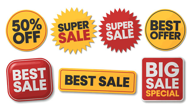 Vibrant and eye catching set of six abstract geometric shapes