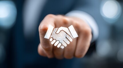 Handshake Icon: Representing Business Deals and Partnerships