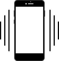 Phone ring with vibration icons. Smartphone sound profile, ringtone symbols, and vibration mode icon set for app and ui. Transparent PNG and vector illustration.