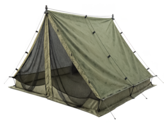 War survival tent with netting isolated PNG tactical shelter PNG soldier camping tent PNG military survival gear PNG emergency tent with net PNG portable tent PNG transparent background image