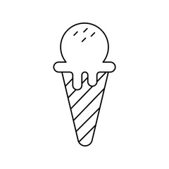 ice cream lineal icon with white background vector stock illustration