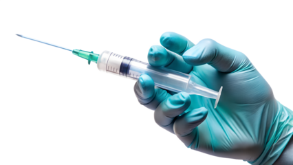 hand holding syringe