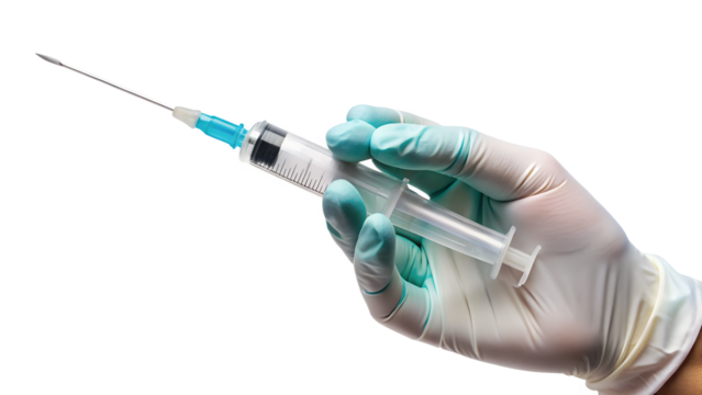 hand holding syringe