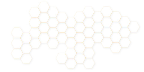Abstract white hexagon concept background. Seamless pattern with hexagon. Hexagonal white hexagons honeycomb wallpaper. Abstract white lines background.