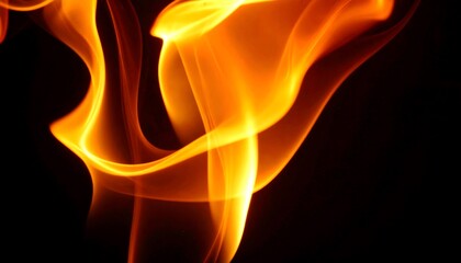 Curved Elegant Flame Pattern Glowing Over Dark Background