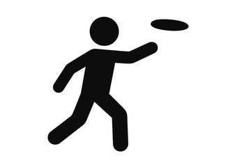 Silhouette of a person throwing a frisbee in a dynamic pose  