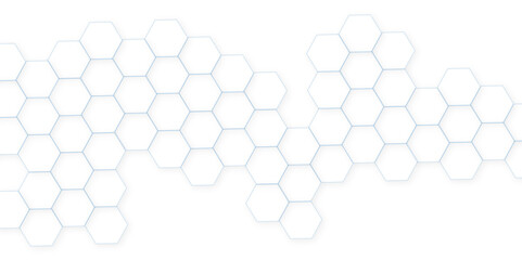 Abstract white hexagon concept background. Seamless pattern with hexagon. Hexagonal white hexagons honeycomb wallpaper. Abstract white lines background.