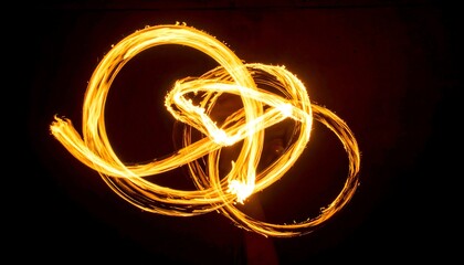 Flaming Light Forms Moving Gracefully Over Dark Void