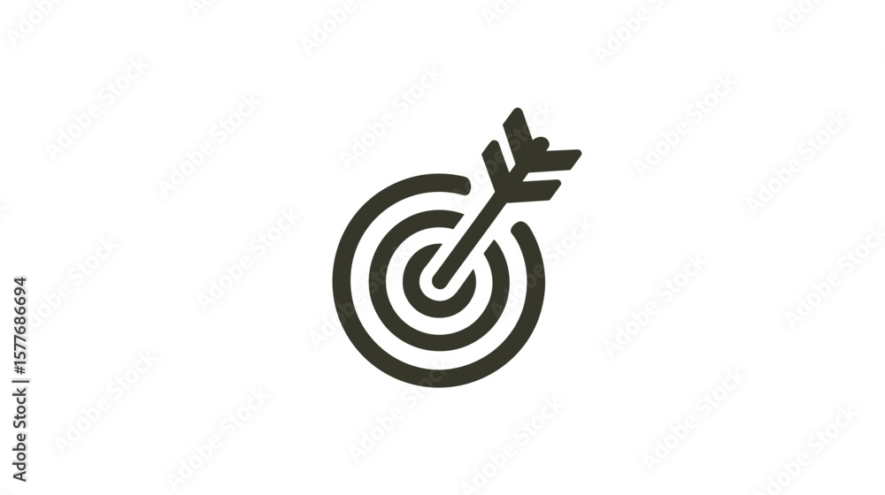 Poster target symbol with arrow concept in minimalistic design