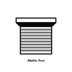 Rolling up garage door icon. Shutter Door vector icon isolated on white background. Shutter gate simple line vector icon. Vector illustration. Eps file 131.
